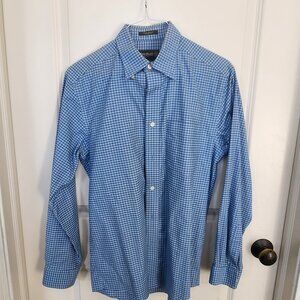 Eddie Bauer Wrinkle Resistent Blue Plaid Button Down  - Size S